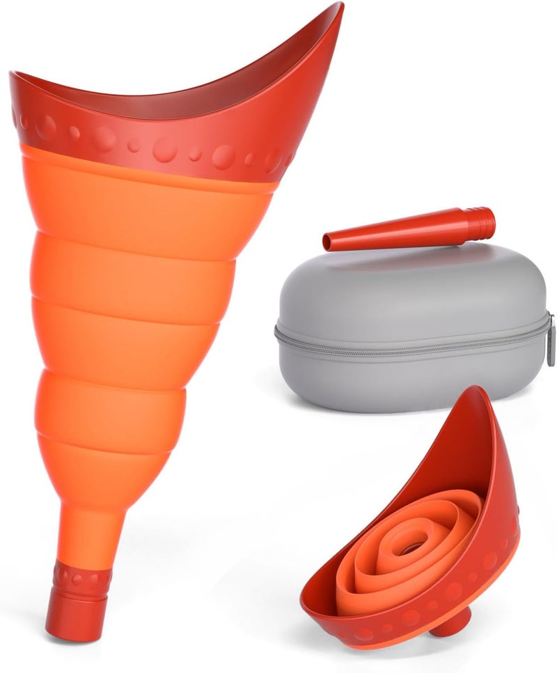 TRIPTIPS Pee Conch Foldable Female Urinal Device Portable Urinal for Women Pee Funnel for Women Travel, She Pee Cup for Women Stand to Pee Womens Urinal Funnel with Tube Case - Image 1